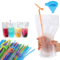 Kitcheniva 100 Pcs Drink Pouches Bags Stand-Up Zipper w/ Straws & Funnel for Cold & Hot Drinks